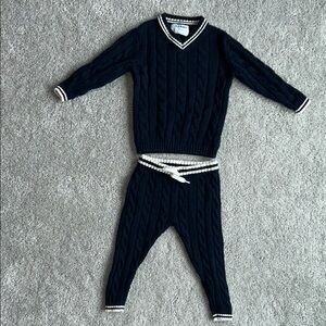Old Navy Navy Cable Knit Sweater and Pants Set Size 18-24 months NWOT!